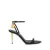 Shiny Leather Padlock Pointy Naked Sandal 85Mm