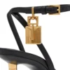 Shiny Leather Padlock Pointy Naked Sandal 85Mm