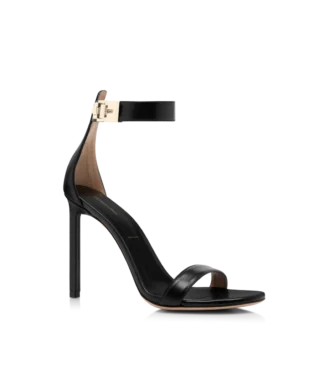 Shiny Leather T Latch Ankle Strap Sandal