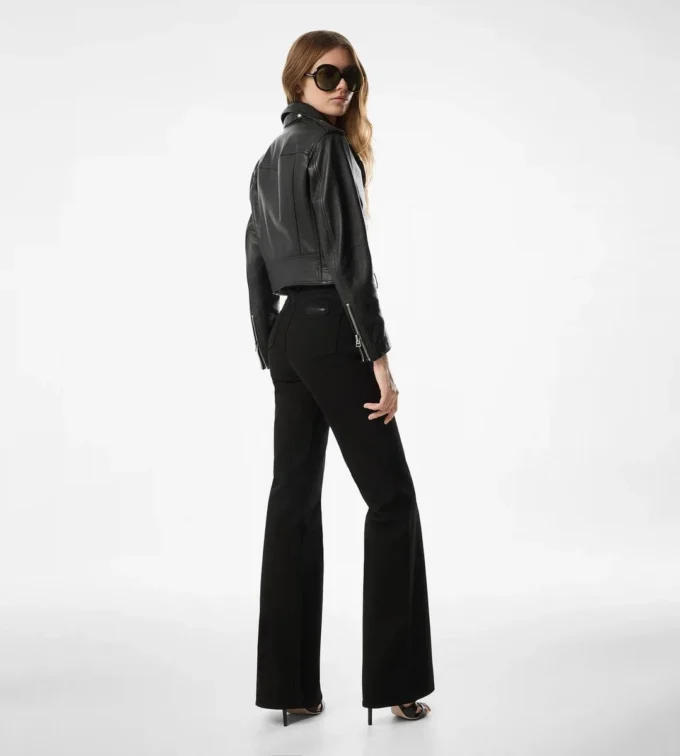 Shiny Plonge Leather Biker Jacket