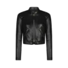 Shiny Plonge Leather Zip Racer Jacket