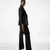Silk Blend Twill Tuxedo Tailored Boot Cut Pants