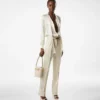 Silk and Wool Twill Tailored Pleated Pants