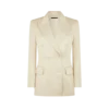 Silk and Wool Twill “Wallis” Double Breasted Jacket