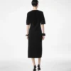 Silk Chenille Embossed Python Crewneck Dress