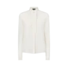 Silk Crepe De Chine Shirt with Plisse Details