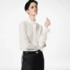 Silk Crepe De Chine Shirt with Plisse Details
