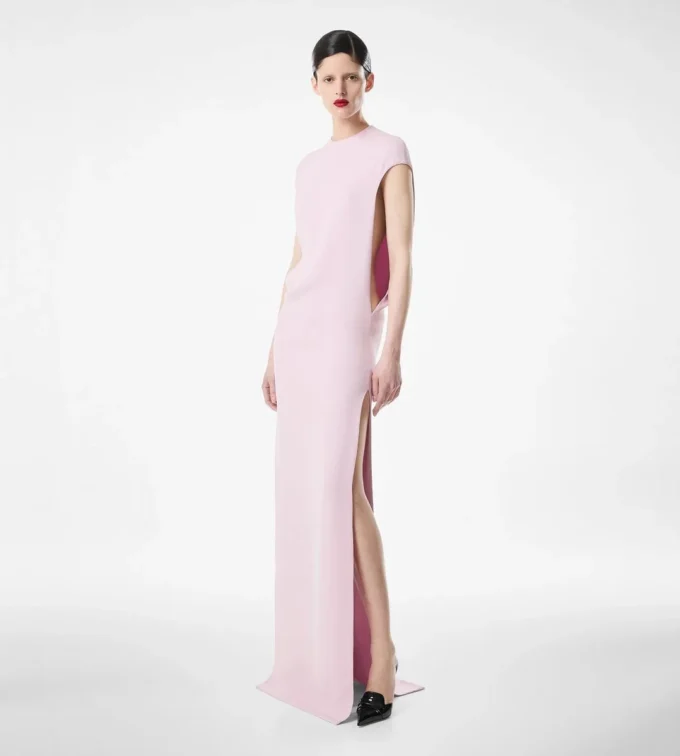 Silk Double Georgette Stretch Evening Dress