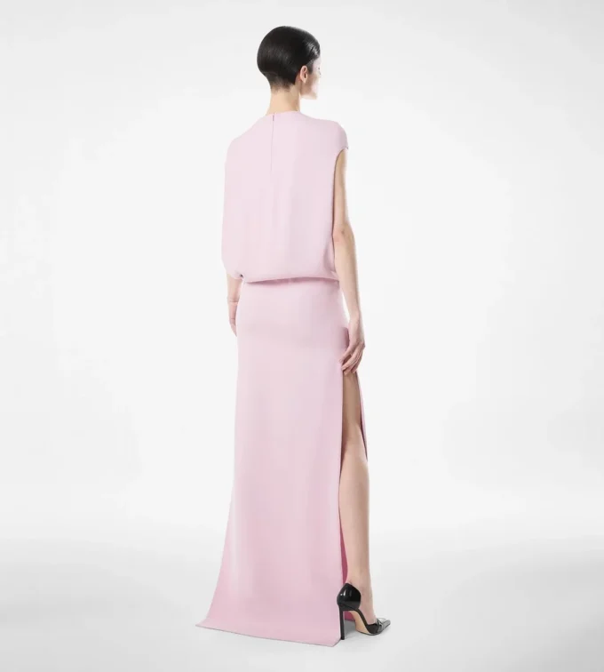 Silk Double Georgette Stretch Evening Dress