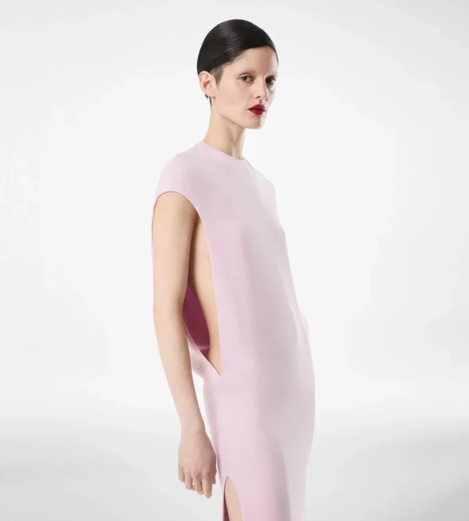Silk Double Georgette Stretch Evening Dress