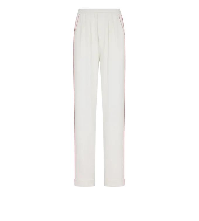 Silk Twill Pj Pants with Piping