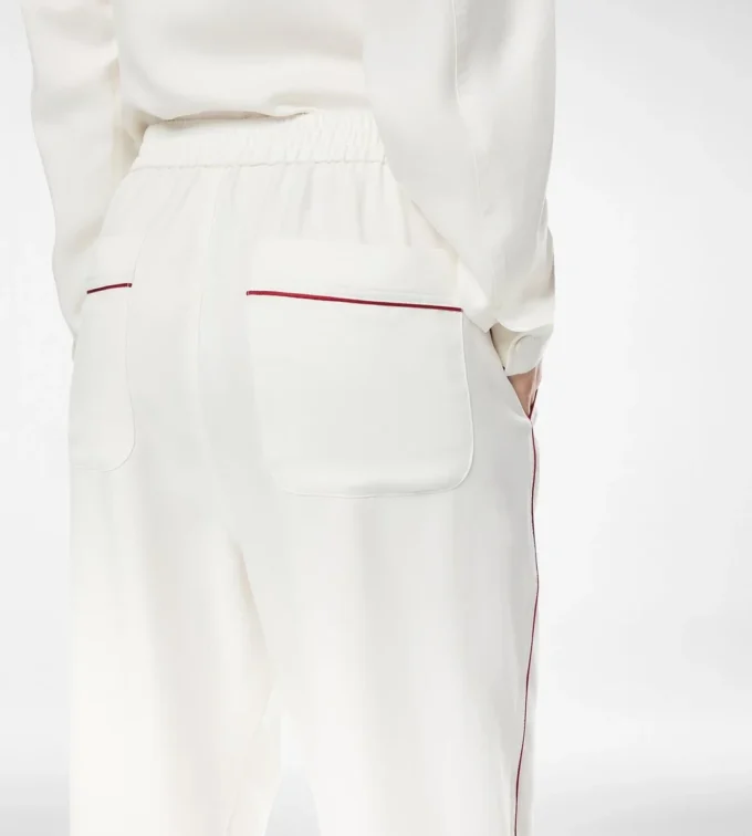 Silk Twill Pj Pants with Piping