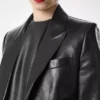 Silky Guanteria Leather Single Breasted Jacket