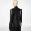 Silky Guanteria Leather Single Breasted Jacket