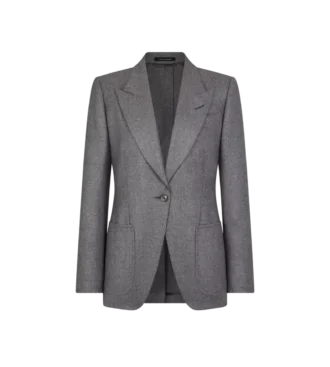 Single Breasted Peak Lapel Cashmere Jacket