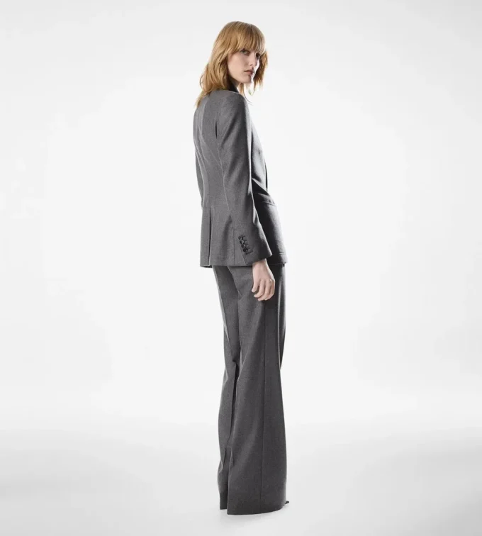 Tailored Double Pleat Wide Leg Pants