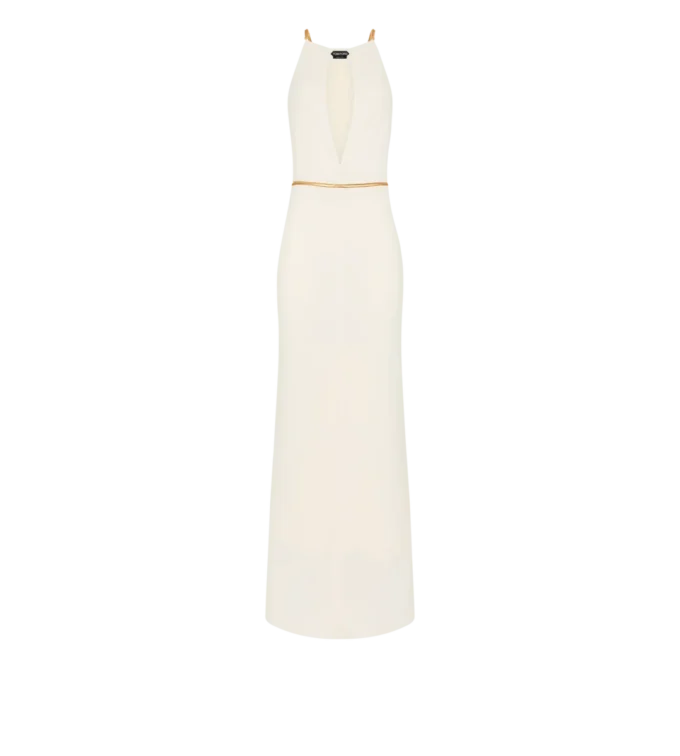 Sleeveless Evening Dress with Cut Outs