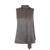 Sleeveless Lavalliere Silk Blouse