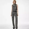 Sleeveless Lavalliere Silk Blouse