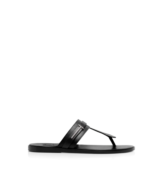 Smooth Leather T-Sandal