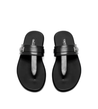 Smooth Leather T-Sandal