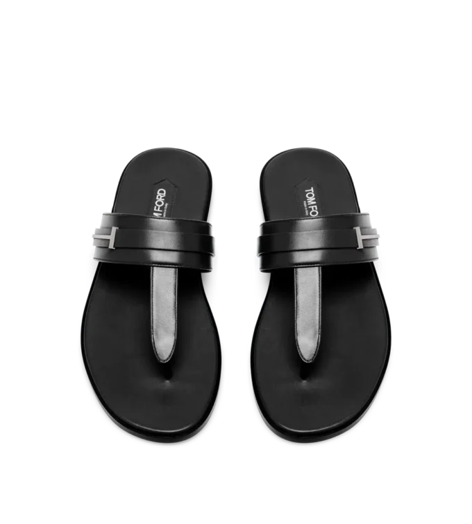 Smooth Leather T-Sandal
