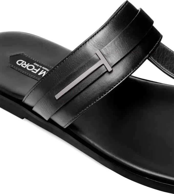Smooth Leather T-Sandal