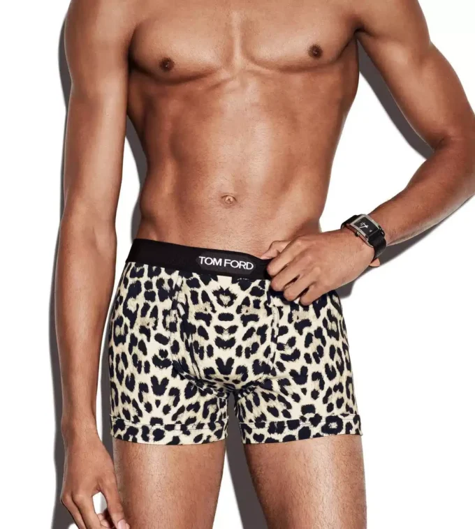 Snow Leopard Cotton Boxer Briefs