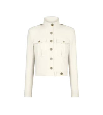 Stand Collar Cropped Safari Jacket
