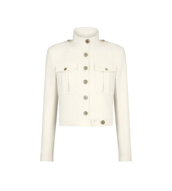 Stand Collar Cropped Safari Jacket