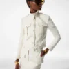Stand Collar Cropped Safari Jacket