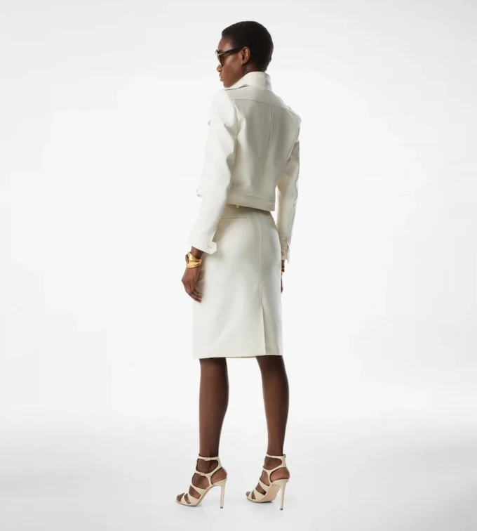 Stand Collar Cropped Safari Jacket