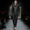 Textured Grain Leather Leather Biker Pants