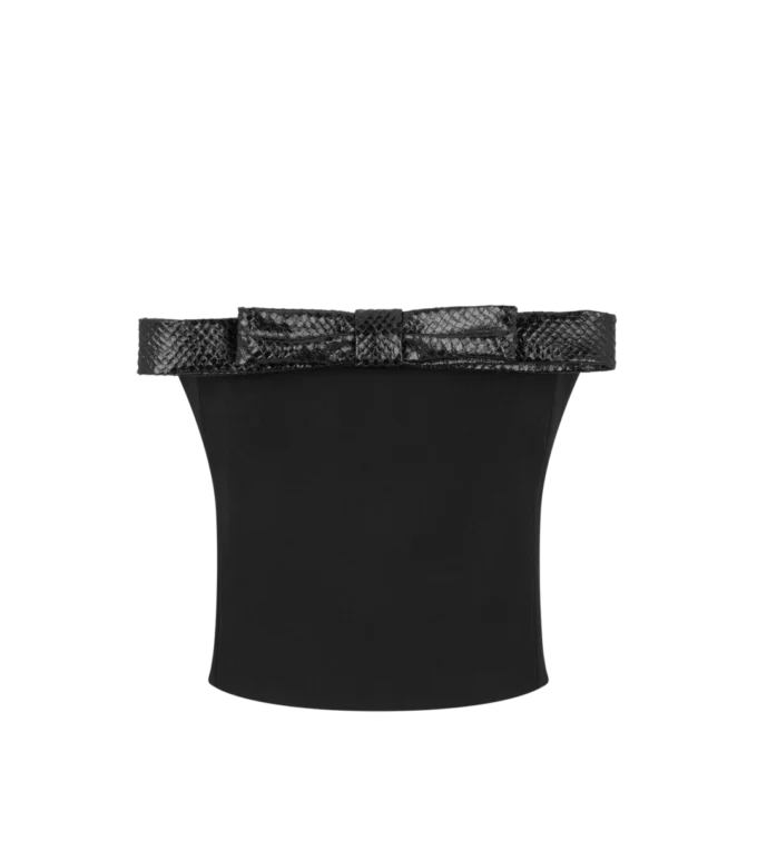 Strapless Top with Bow Detail