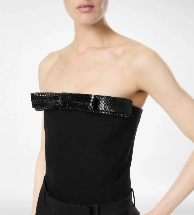 Strapless Top with Bow Detail