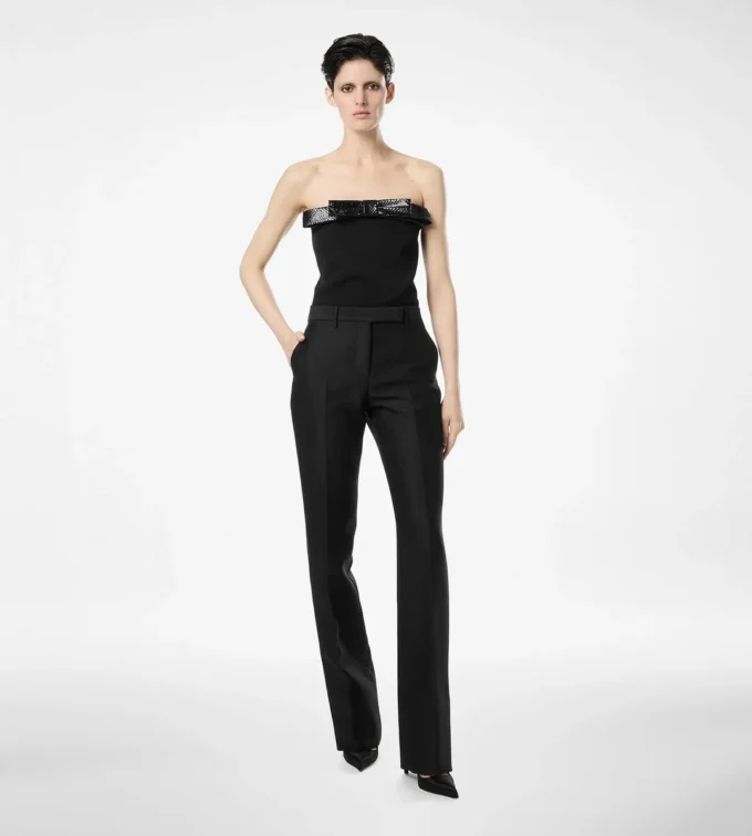 Strapless Top with Bow Detail