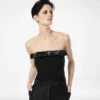 Strapless Top with Bow Detail