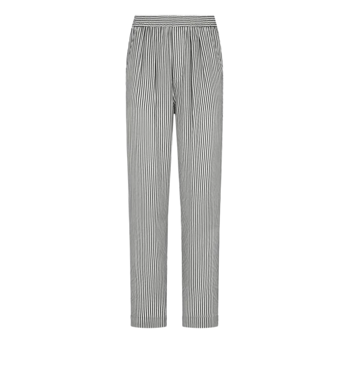 Striped Silk Pj Pants with Piping