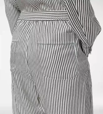 Striped Silk Pj Pants with Piping
