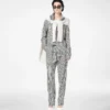 Striped Silk Pj Pants with Piping