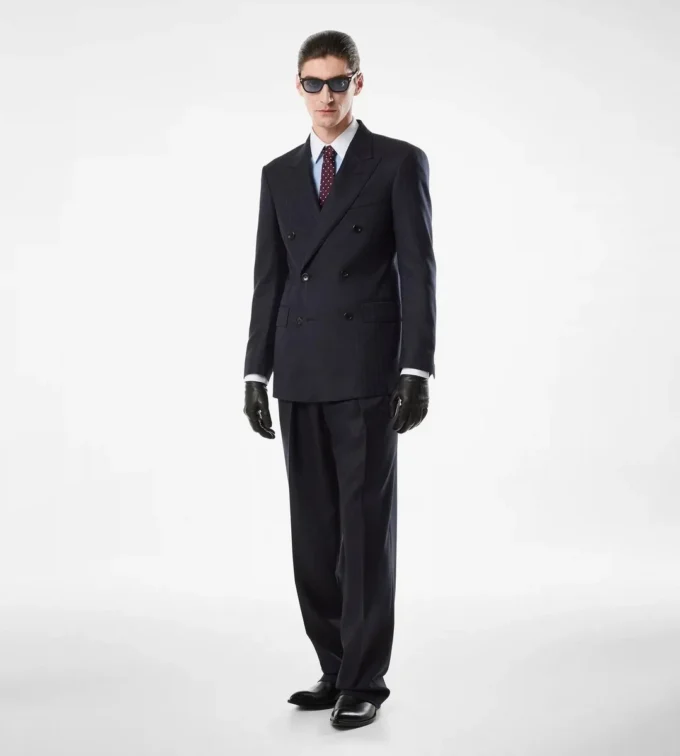 Subtle Pinstripe Double Pleat Pant