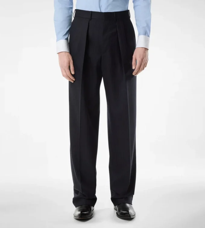 Subtle Pinstripe Double Pleat Pant