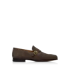 Suede Gigi Twisted Band Buckle Loafer