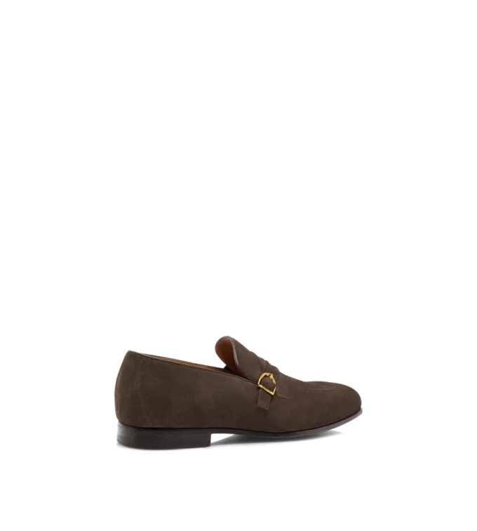 Suede Gigi Twisted Band Buckle Loafer