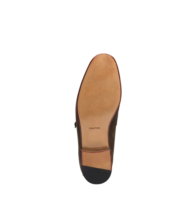 Suede Gigi Twisted Band Buckle Loafer
