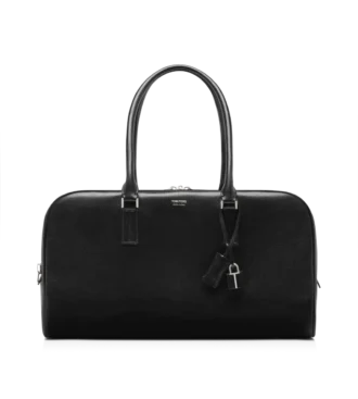 Supple Grain Leather Double Zip Bowling Bag Supple Grain Leather Double Zip Bowling Bag
