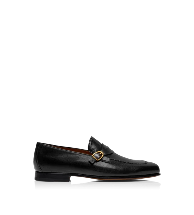 Supple Grain Leather Gigi Twisted Band Buckle Loafer