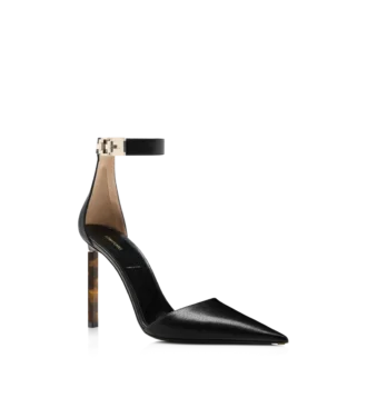 Supple Grain Leather T Latch Ankle Strap Pump