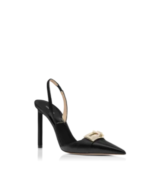 Supple Grain Leather T Latch Slingback