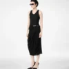 Tank Top Dress with Leather Detail